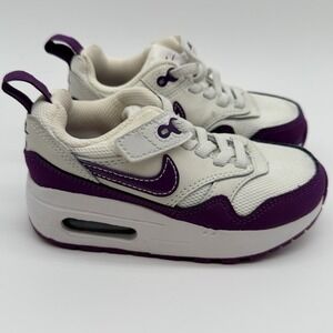 Nike Air Max 1 Kids Size 8C White EasyOn PS Summit Viotech Brand New